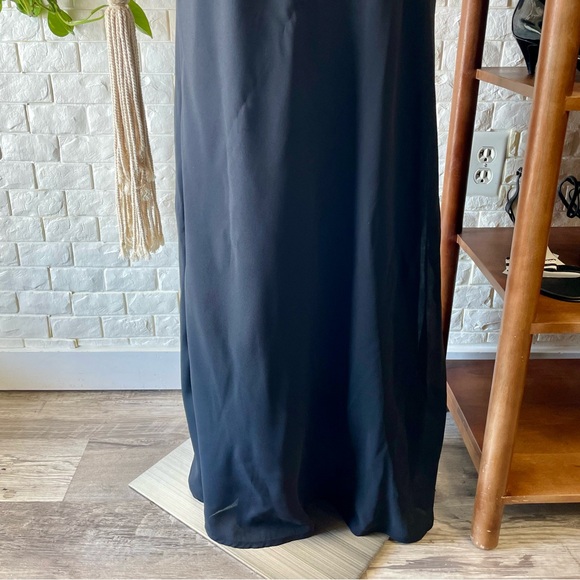 Vintage 90s Y2K Zum Zum Bias Cut Asymmetrical Velvet + Chiffon Formal Slip Gown - Picture 14 of 17